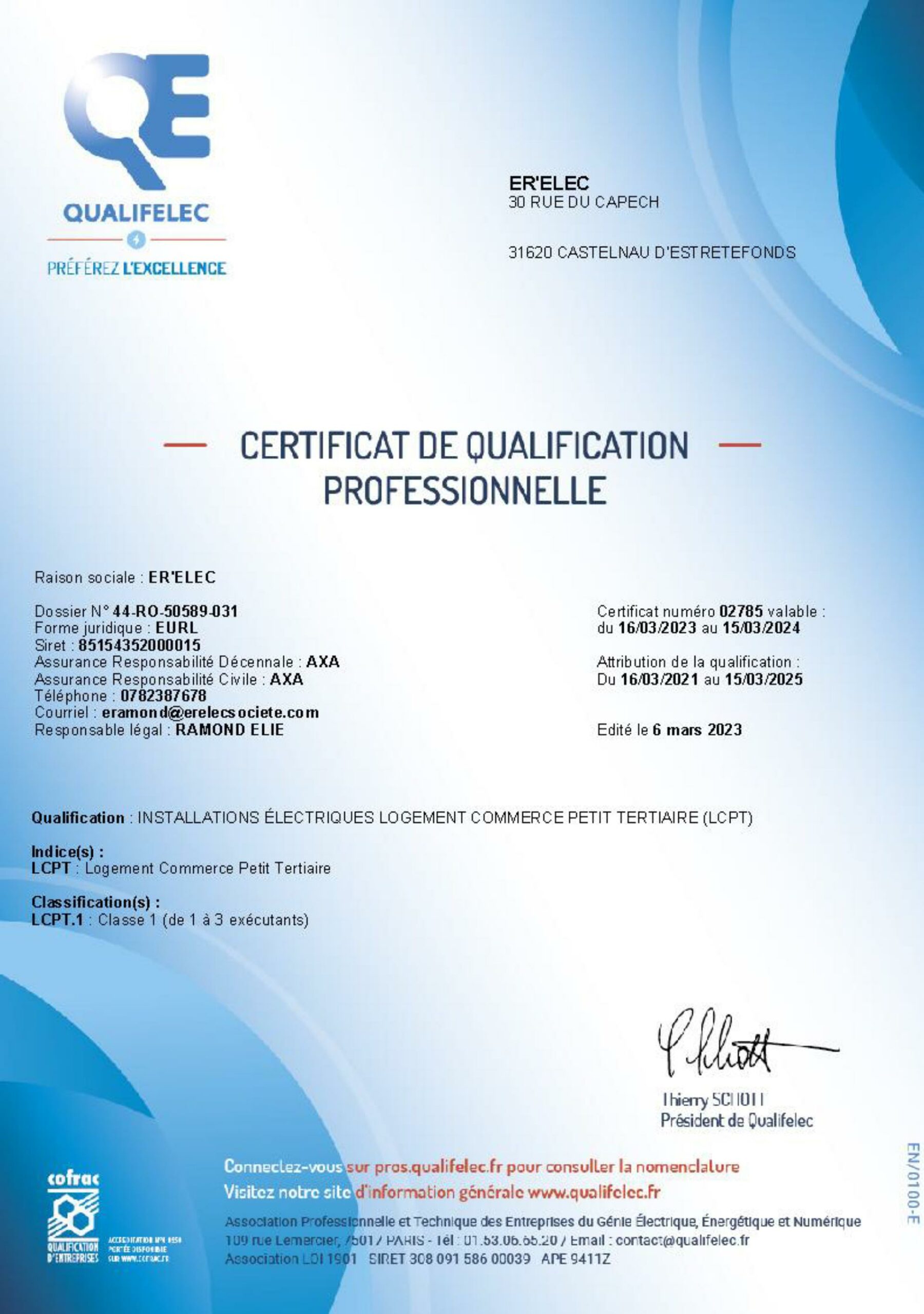 Qualification professionnelle